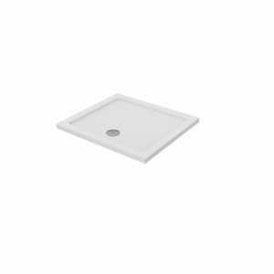 Essentials 900 x 800mm Rectangle Stone Shower Tray White