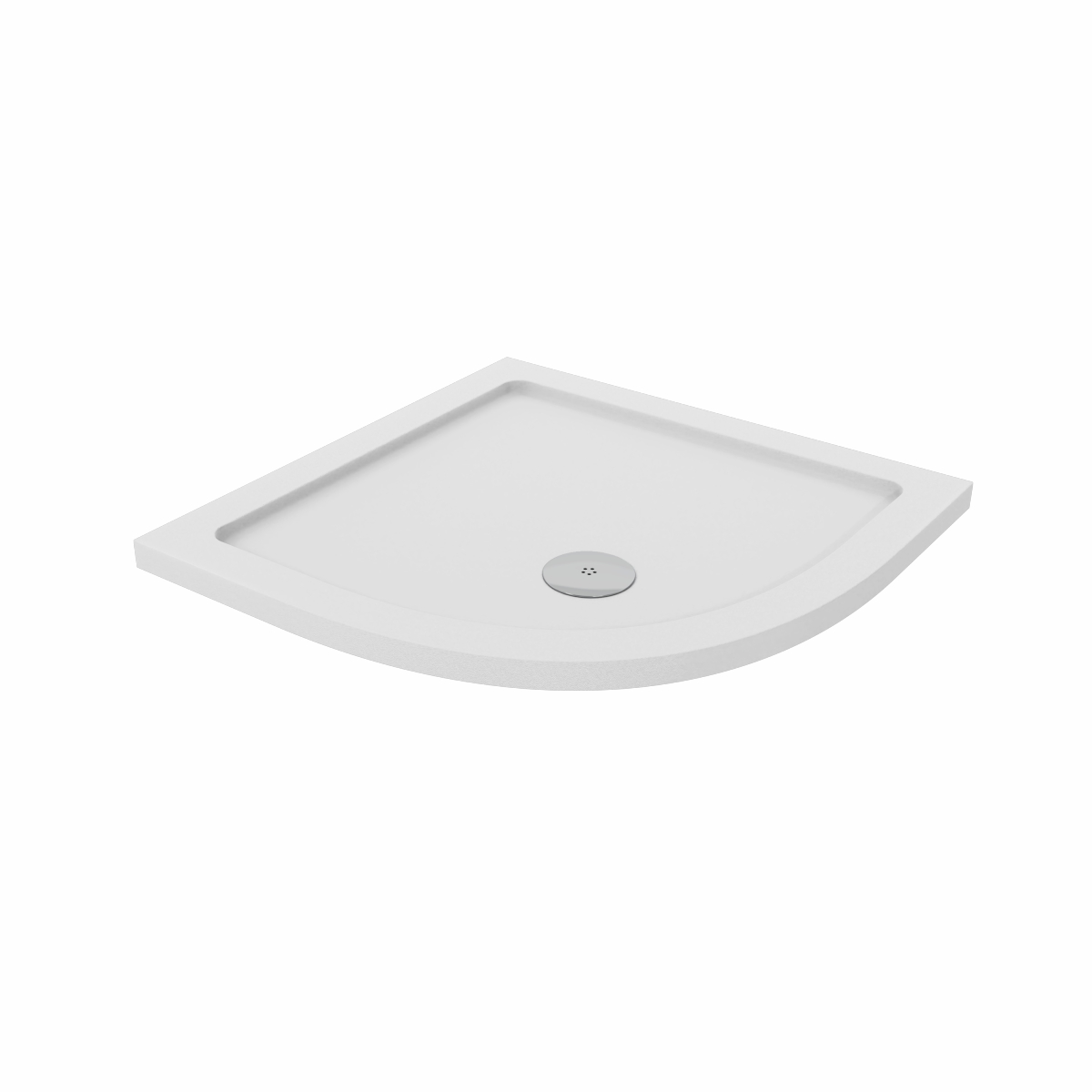 Essentials Anti-Slip 800 x 800mm Quadrant Stone Shower Tray White