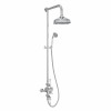 Melrose Traditional Thermostatic Exposed Shower Valve with Round Shower Head and Hand Shower Chrome and White