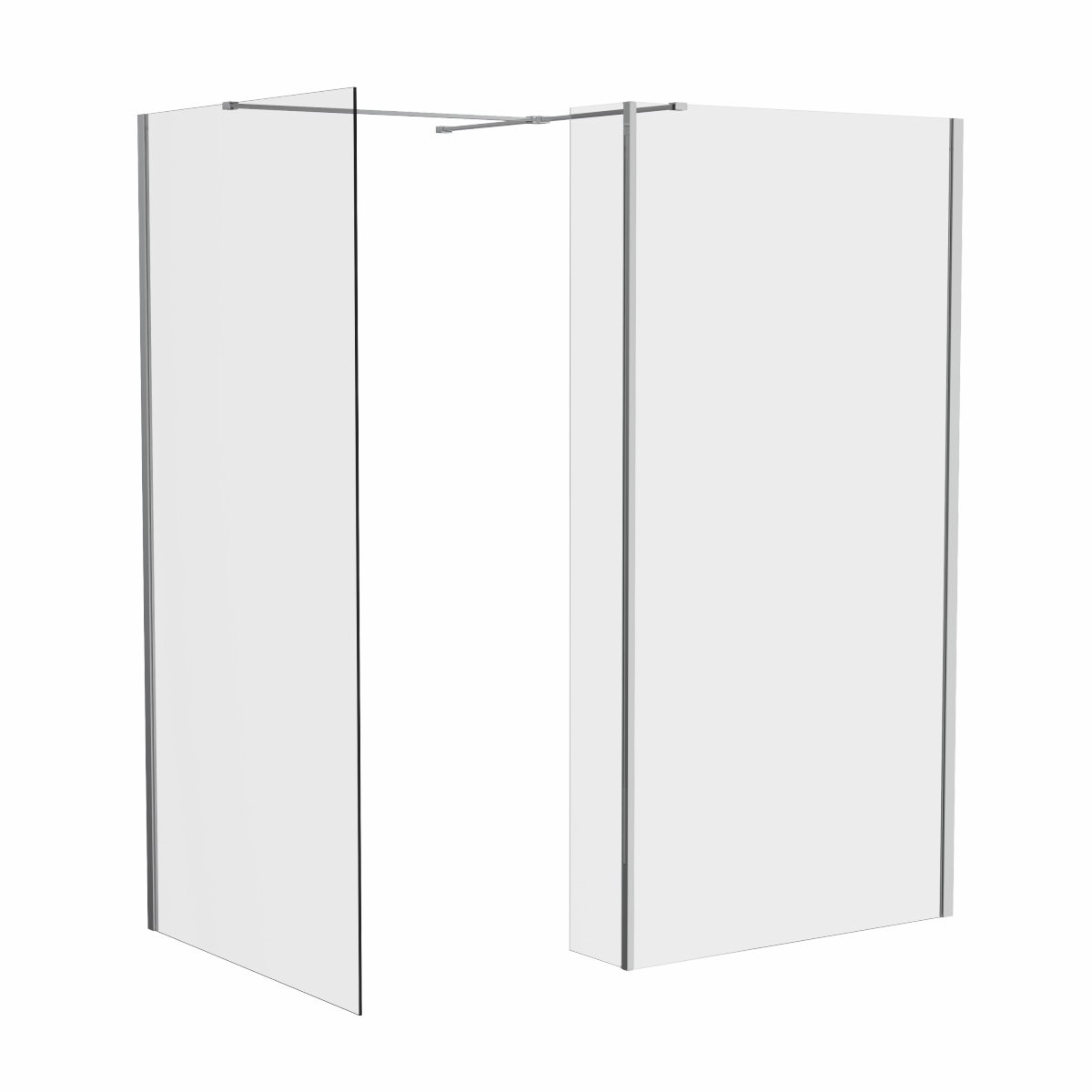 Wasdale 760mm Wet Room Screen, 700mm Wet Room Screen with 200mm Wet Room Return Screen - Chrome