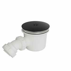 90mm Fast Flow Shower Tray Waste & Trap Black