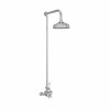 Melrose Traditional Thermostatic Exposed Shower Valve with Round Shower Head Chrome and White