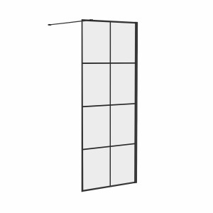 Wasdale - 800mm Wet Room Screen - Black Grid