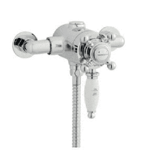 Kartell Viktory - Thermostatic Exposed Shower Valve 1 Outlet - White & Chrome